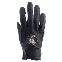HELSTONS Feline perforated leather gloves Черный