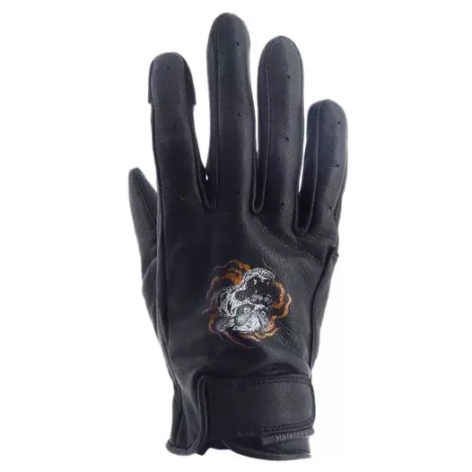 HELSTONS Feline perforated leather gloves Черный (размер: 6)