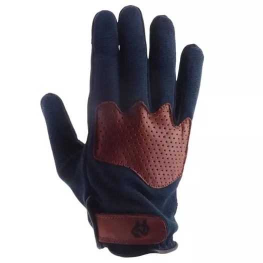 HELSTONS Dune perforated leather gloves Blue / Tan