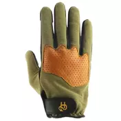 HELSTONS Dune perforated leather gloves Khaki / Gold