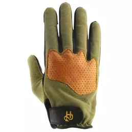 HELSTONS Dune perforated leather gloves Khaki / Gold