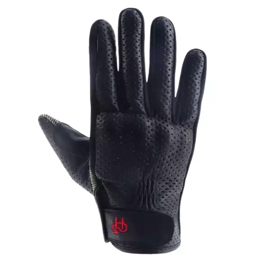 HELSTONS Leader Air perforated leather gloves Черный (размер: 8)