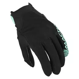MACNA Obtain woman perforated leather gloves Черно-бирюзовый