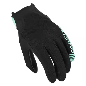 MACNA Obtain woman perforated leather gloves Черно-бирюзовый