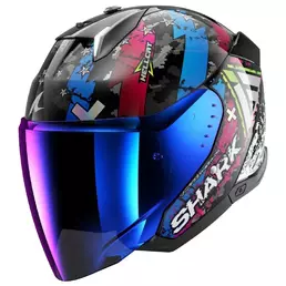 SHARK Skwal i3 Jet Hellcat open face helmet Black / Chrome / Blue (размер: s)
