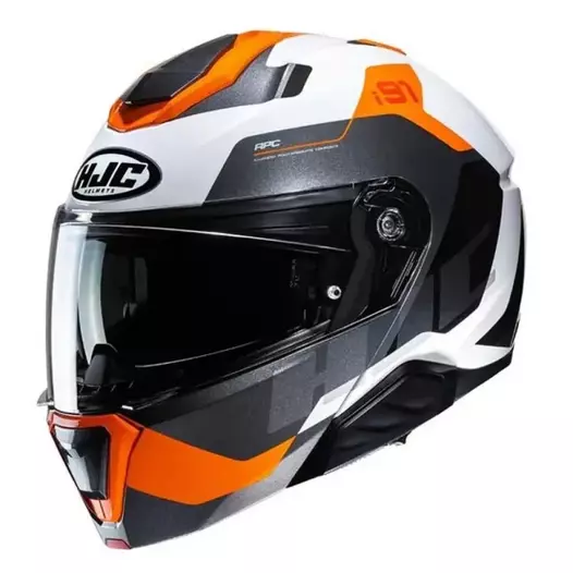 HJC i91 Carst modular helmet Grey / White / Orange (размер: s)