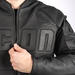 Icon Contra 3 Rizz Rizz Stealth мотокуртка кожаная черная