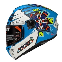 AXXIS FF112D Draken S Star Matt Fluor Blue мотошлем интеграл синий матовый