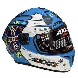AXXIS FF112D Draken S Star Matt Fluor Blue мотошлем интеграл синий матовый