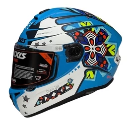 AXXIS FF112D Draken S Star Matt Fluor Blue мотошлем интеграл синий матовый