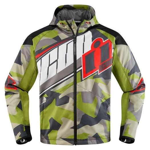 Icon Merc Deployed Camo зеленая мотокуртка
