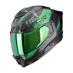 Scorpion Exo-1500 Carbon Air Platted Мотошлем Green Зеленый (размер: s)