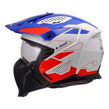 Ls2 Of606 Drifter Trek Мотошлем White Blue Red Синий