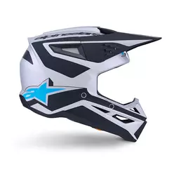 Alpinestars Sm3 Heat Мотошлем Silver Blue Синий
