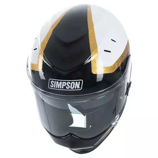 Simpson Venom Tanto Мотошлем Black Tangol White Золотистый