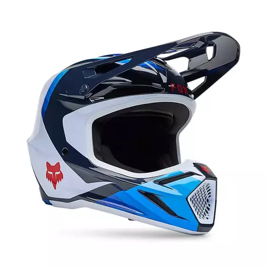 Fox V3 Fade Мотошлем White Blue Синий (размер: s)