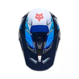 Fox V3 Fade Мотошлем White Blue Синий