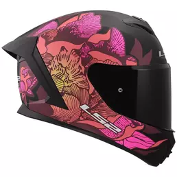 Ls2 Ff820 Rapid 3 Poppies 2 Мотошлем Black Pink Matt Черный