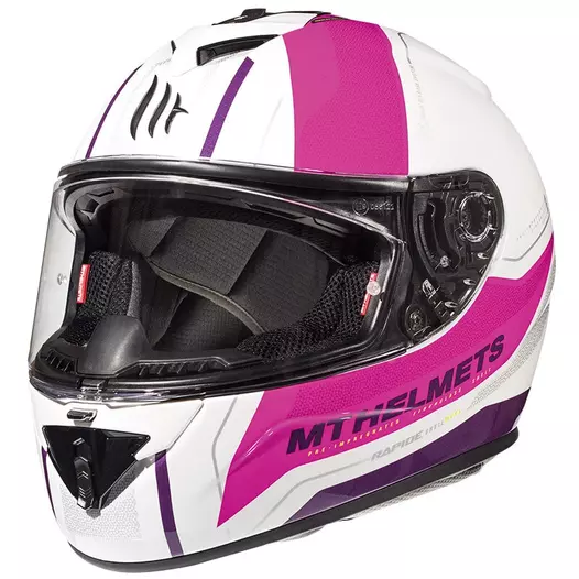 Mt Мотошлемs Rapide Duel H9 White Pink Розовый (размер: m)