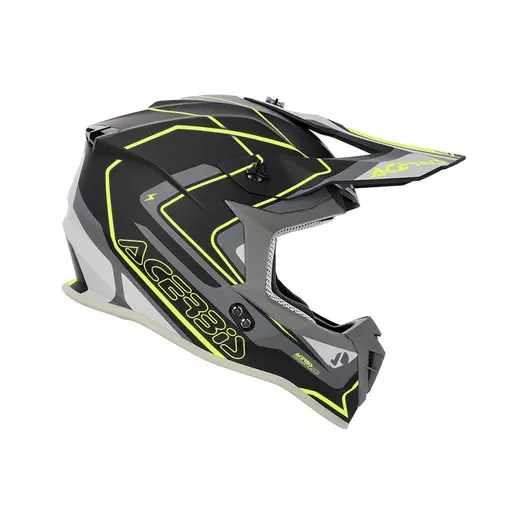 Acerbis Linear 2206 Мотошлем Black Yellow Fluo Черный