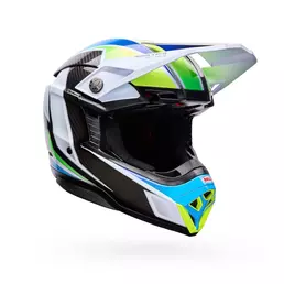 Bell Moto-10 Spherical Grid Мотошлем White Blue Синий