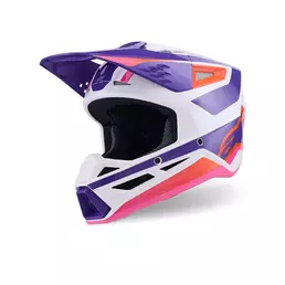 Alpinestars Sm3 Heat Мотошлем White Purple Фиолетовый