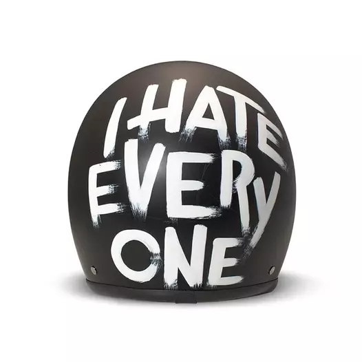 Dmd Jet Retro I Hate Everyone Мотошлем Matt Черный (размер: s)