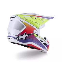Casco Alpinestars Sm7 Fuse White Yellow Purple Белый
