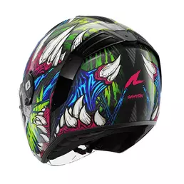 Shark Rs Jet Carbon Shaytan Мотошлем Green Purple Черный