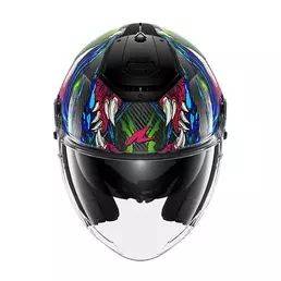 Shark Rs Jet Carbon Shaytan Мотошлем Green Purple Черный
