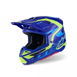 Alpinestars Sm7 2206 Deed Мотошлем Blue Yellow Синий