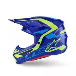 Alpinestars Sm7 2206 Deed Мотошлем Blue Yellow Синий