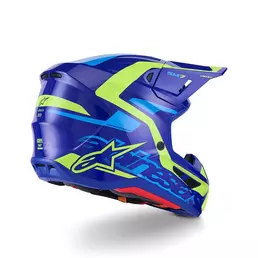 Alpinestars Sm7 2206 Deed Мотошлем Blue Yellow Синий