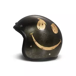 Dmd Jet Retro Handmade Smile Gold Leaf Мотошлем Черный
