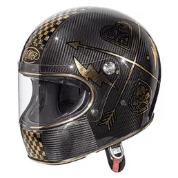 Premier Trophy Carbon Nx Gold Chromed 22.06 Мотошлем Черный