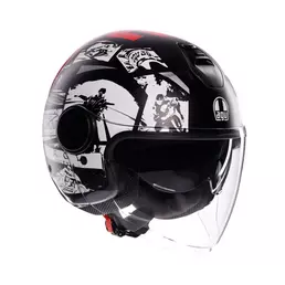 Agv Eteres E2206 History Мотошлем Black White Red Черный