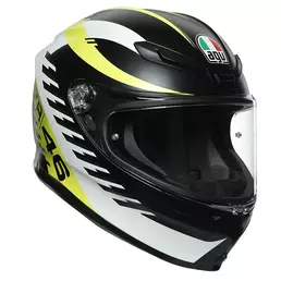 Agv K6 Rapid 46 Мотошлем Black Matt White Yellow Желтый
