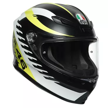Agv K6 Rapid 46 Мотошлем Black Matt White Yellow Желтый