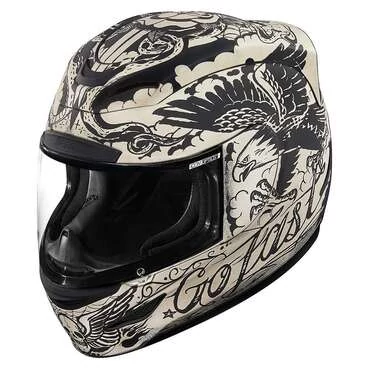 Icon Airmada Scrawl мотошлем белый
