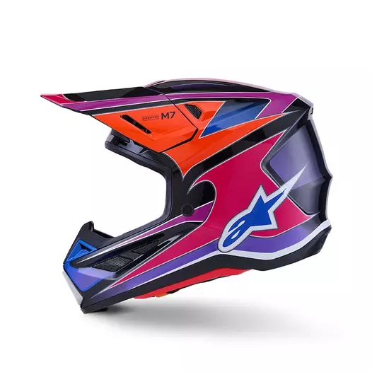 Alpinestars Sm7 Fuse Мотошлем Blue Purple Rose Фиолетовый