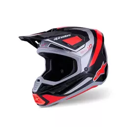 Alpinestars Sm7 Rise Мотошлем Black Silver Red Красный