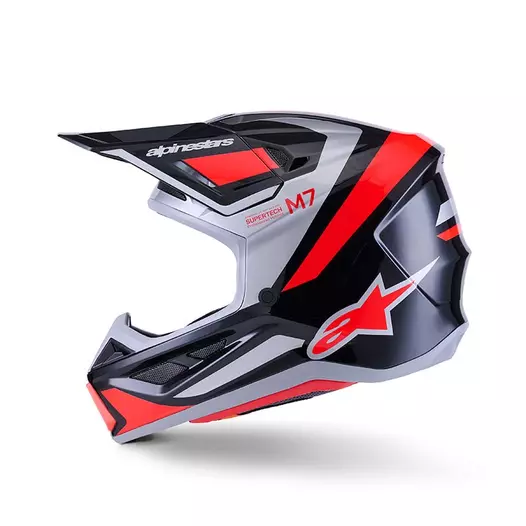 Alpinestars Sm7 Rise Мотошлем Black Silver Red Красный