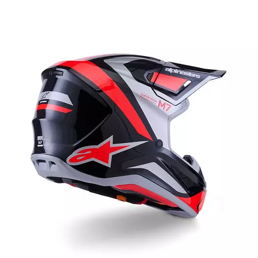 Alpinestars Sm7 Rise Мотошлем Black Silver Red Красный