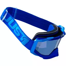 Just1 Iris 2.0 Cross Enduro Motorcycle Mask маска Blue Logo Blue Mirror Lens
