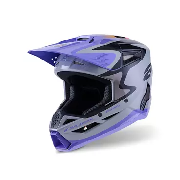 Alpinestars S-m3 Youth Jettson Мотошлем Grey Purple Фиолетовый