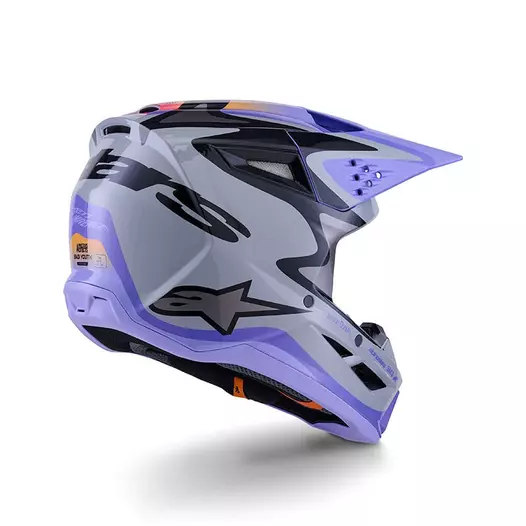 Alpinestars S-m3 Youth Jettson Мотошлем Grey Purple Фиолетовый