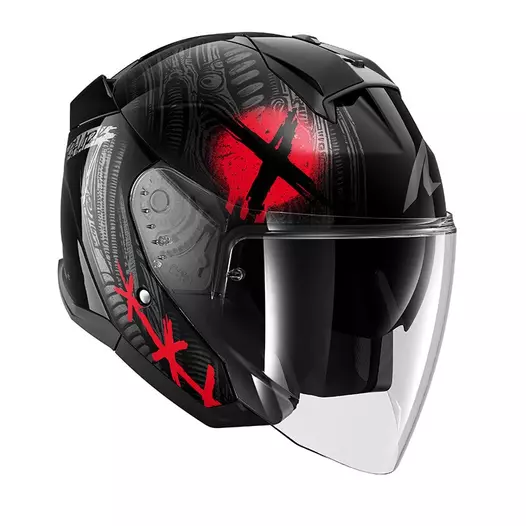 Shark Skwal Jet Shiever Мотошлем Black Red Красный