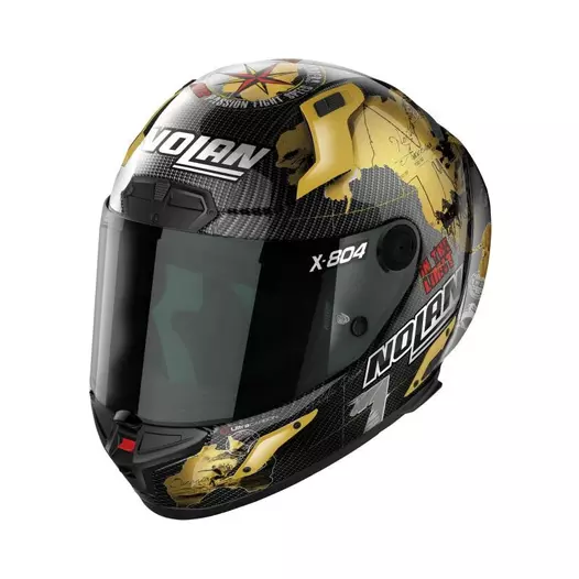 Nolan X-804 Rs Ultra Carbon Replica Checa Gold Золотистый