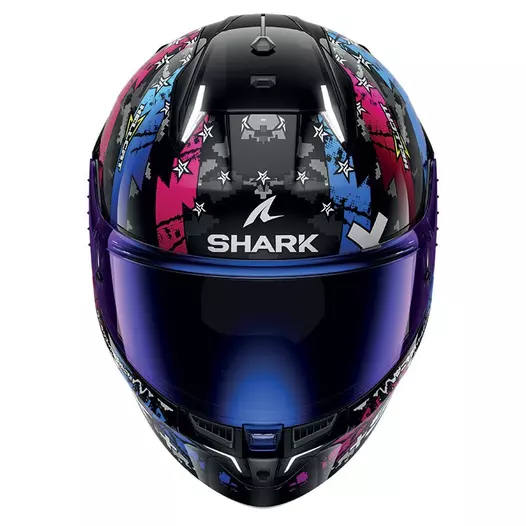 Shark Skwal I3 Hellcat Мотошлем Black Chrome Blue Синий