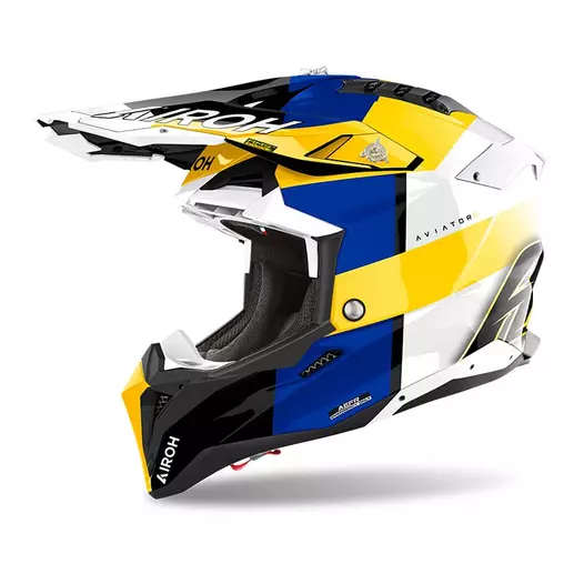 Airoh Aviator 3 Monarch Мотошлем Blue Yellow Синий (размер: s)